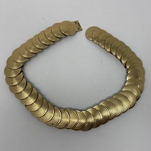 vintage unbranded metal circle scalloped stretch belt